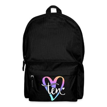 10ème anniversaire Pastel Coeur Lettrage Dix - Sac à dos - noir - Devant