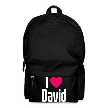 I Love David Pink Heart I Love David - Backpack - black - Front