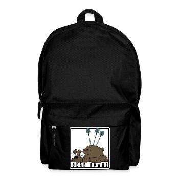Lustiges Darts Comic Motiv. BEAR DOWN ! - Rucksack - Schwarz - Vorne