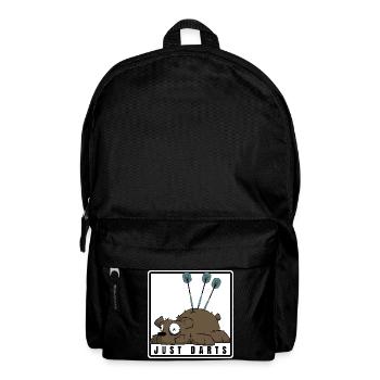 Drôle de fléchettes motif comique. JUSTE DES FLÉCHETTES - Sac à dos - noir - Devant