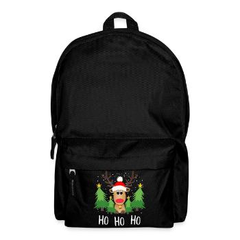 Reindeer Ho Ho Ho Christmas Trees - Backpack - black - Front