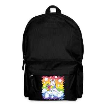 Rainbow bunny on cloud - Backpack - black - Front