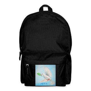 Friedenstaube mit Zweig - Rucksack - Schwarz - Vorne