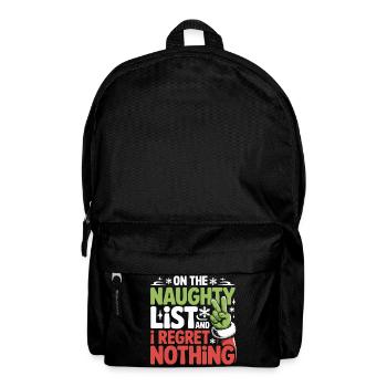 Funny Naughty List Regret Nothing Christmas - Backpack - black - Front