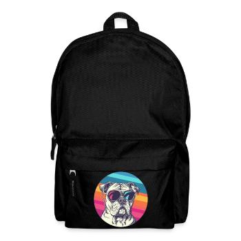 Bouledogue arc-en-ciel avec lunettes de soleil - Sac à dos - noir - Devant