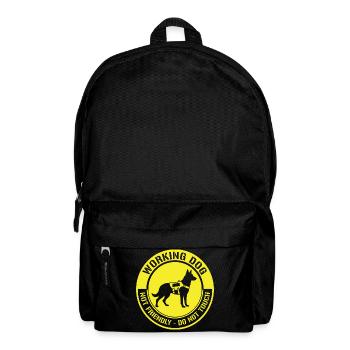 Not Friendly Dog Working Funny Meme - Backpack - black - Front