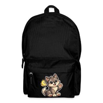 Mondnacht Wolfchen Kuschelpfote - Rucksack - Schwarz - Vorne