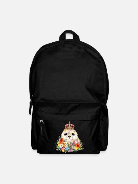 Königliche Robbe mit Krone - Rucksack - Schwarz