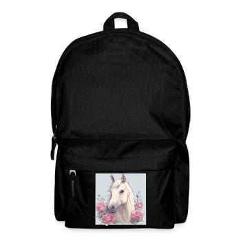 Cheval avec des fleurs - Sac à dos - noir - Devant