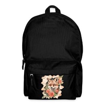 Fuchs mit Rosen Vintage - Rucksack - Schwarz - Vorne