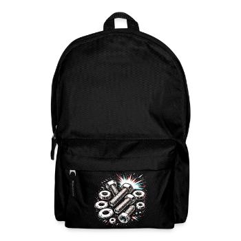 Bolts Nuts Mechanic Tool Design - Backpack - black - Front