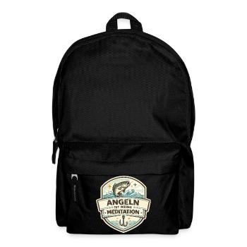 Angeln ist meine Meditation - Rucksack - Schwarz - Vorne