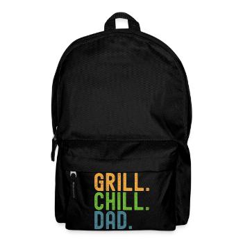 BBQ. Détends-toi. Papa. Des papas et des grillons. - Sac à dos - noir - Devant