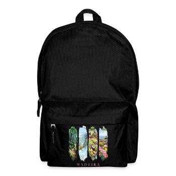 Madeira Urlaub Travel – Dschungel & Blüten Motiv - Rucksack - Schwarz - Vorne