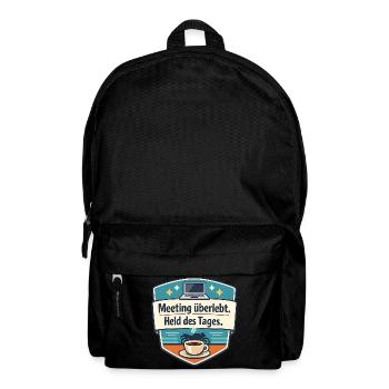Meeting Überlebt – Held Des Tages Badge - Rucksack - Schwarz - Vorne