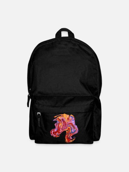 Color swirl neon pattern - Backpack - black