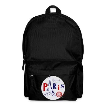 Eiffelturm Abbildung im Kreis mit Inschrift - Rucksack - Schwarz - Vorne
