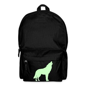 Wolfsilhouette Neon Grün - Rucksack - Schwarz - Vorne