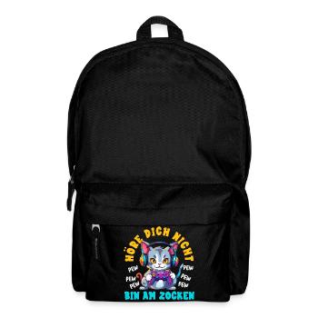 Höre Dich Nicht Bin Am Zocken Süße Katze Gamer - Rucksack - Schwarz - Vorne
