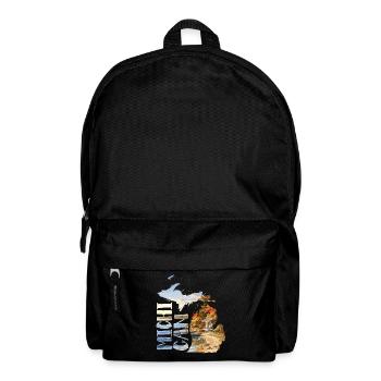 Michigan Watercolor Map Design - Backpack - black - Front