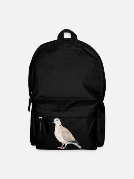 Taubenporträt in Erdtönen - Rucksack - Schwarz