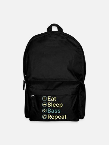 Essen, schlafen, Bass wiederholen, lustiges Bassspieler-Geschenk - Rucksack - Schwarz