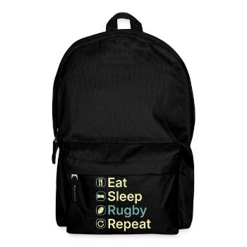 Manger et dormir Rugby Répéter Cadeau drôle de joueur de rugby - Sac à dos - noir - Devant