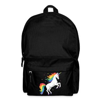 Licorne arc-en-ciel géométrique - Sac à dos - noir - Devant
