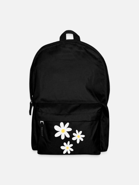 Weiße Blüten in zeitloser Eleganz - Rucksack - Schwarz