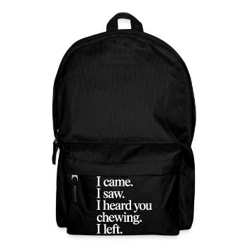 Kaugeräusche Chewing Essgeräusche Schmatzen Kauen - Rucksack - Schwarz - Vorne