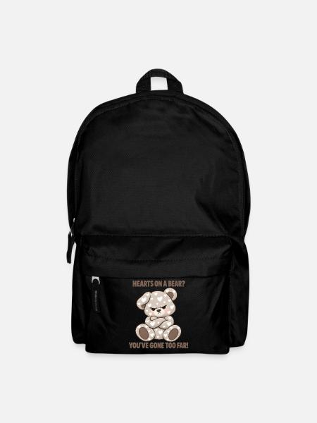 Grummeliger Bär mit Herzen - Rucksack - Schwarz