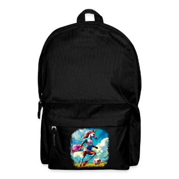 Einhörner Fussball / Fussballer Einhorn - Rucksack - Schwarz - Vorne