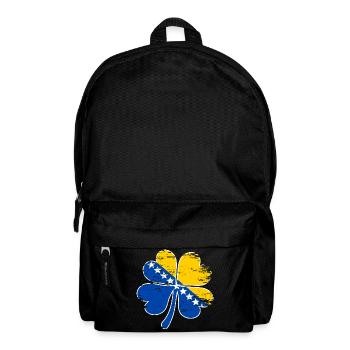 Bosnien Flagge Vierblättriges Kleeblatt used - Rucksack - Schwarz - Vorne