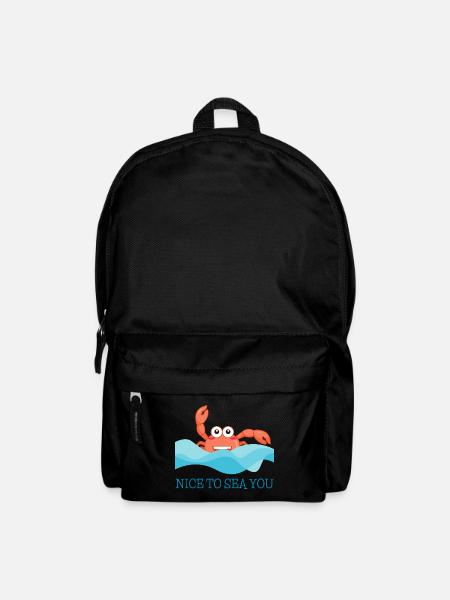 Krebs Krabbe im Meer grüßt mit "Nice to see you!" - Rucksack - Schwarz