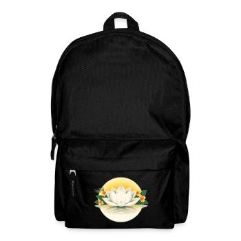 Weiße Lotusblume - Florales Sommerdesign - Rucksack - Schwarz - Vorne