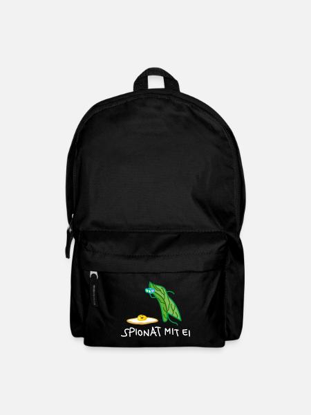 Spinat Humor mit Ei - Rucksack - Schwarz