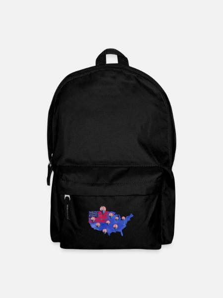America Hot Air Balloon Flag - Backpack - black