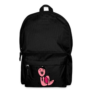 Party Wurm / Regenwurm / witziges Geschenk - Rucksack - Schwarz - Vorne