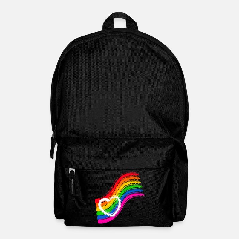 Regenbogen Pride Herz - Rucksack - Schwarz