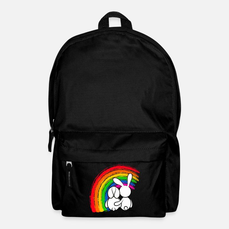 Rabbit rabbit in front of pride rainbow - Backpack - black