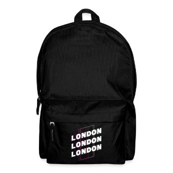 London England UK City Font Skyline Home - Backpack - black - Front