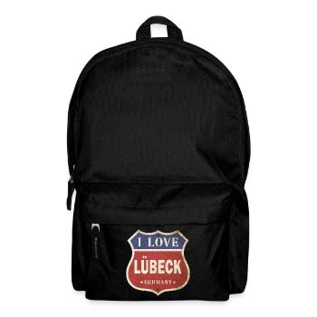 Lübeck Deutschland Stadt I Love Vintage Retro - Rucksack - Schwarz - Vorne