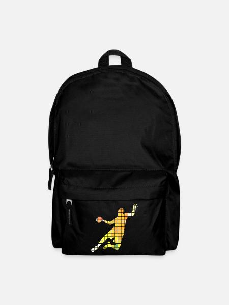 Handball Handballspieler Handballer Pixel Bunt - Rucksack - Schwarz