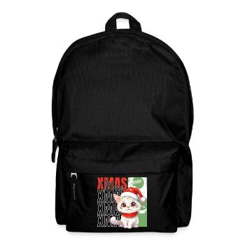 Cat Christmas Merry Meowy Catmas Ugly Cute - Backpack - black - Front