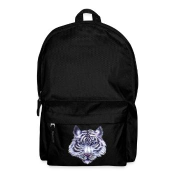 Weißer Tiger in Blau Lila Geschenk Freiheit Natur - Rucksack - Schwarz - Vorne