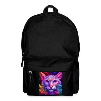 Katze in Neonfarben - Rucksack - Schwarz - Vorne