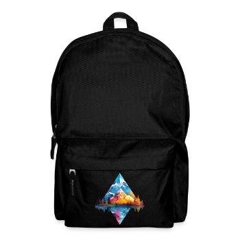 Natur Abenteuer Wildnis Berge Wald Bäume Bunt - Rucksack - Schwarz - Vorne