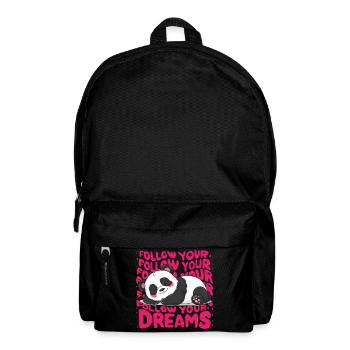 Panda - Follow your dreams - Rucksack - Schwarz - Vorne
