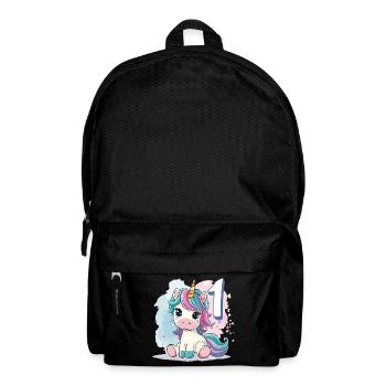 1er anniversaire Licorne Arc-en-ciel Mignon Mignon - Sac à dos - noir - Devant
