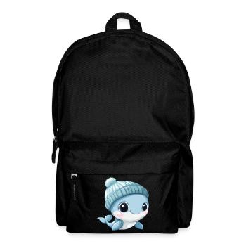 Whale Cute Cute Baby Kids Animal Blue Whale Cartoon - Backpack - black - Front